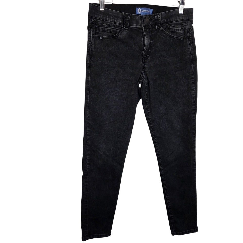 Democracy Absolution Pull On Skinny Jeans Black Wash Stretch Size 10